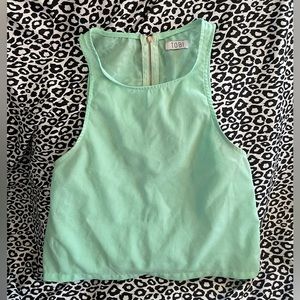 Teal Tobi women’s size Small Zippered Crop Top
